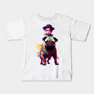 Mexican Pug and Little Amigo: A Charming Duo Kids T-Shirt